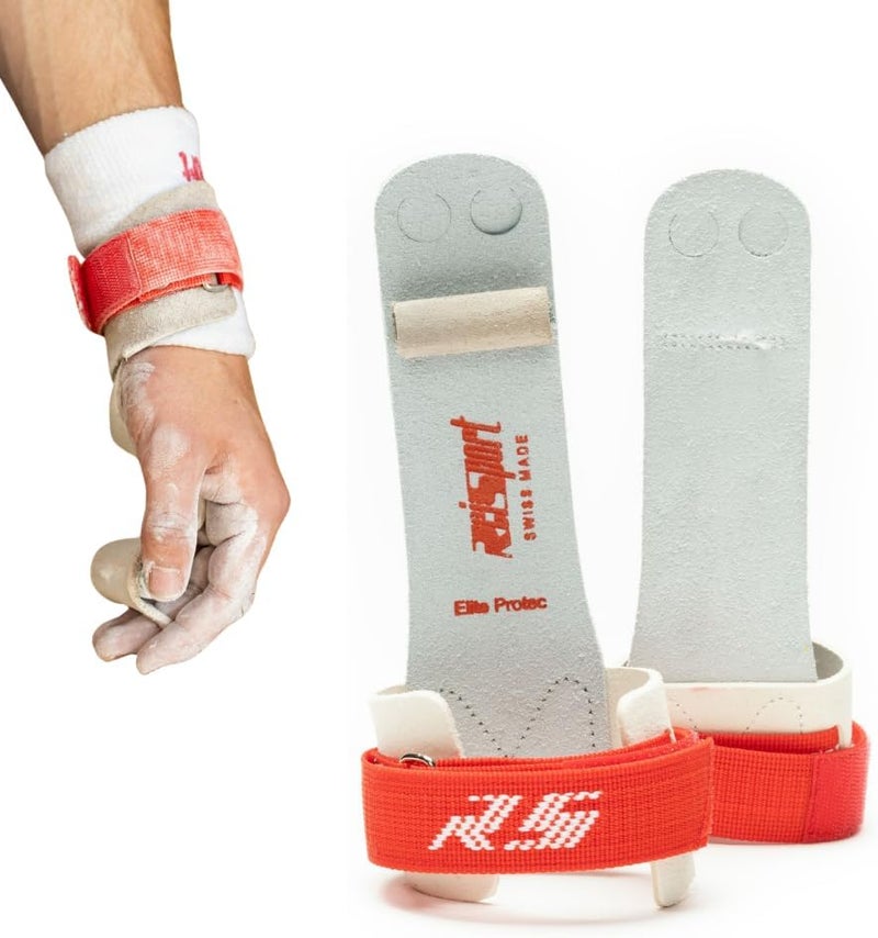 Reisport Protec Ring Gymnastics Grips for Men - Triple Strength Leather Hand Grips for Gymnastics Rings - Gymnastics Equipment & Accessories for Advanced Gymnasts - Image 1
